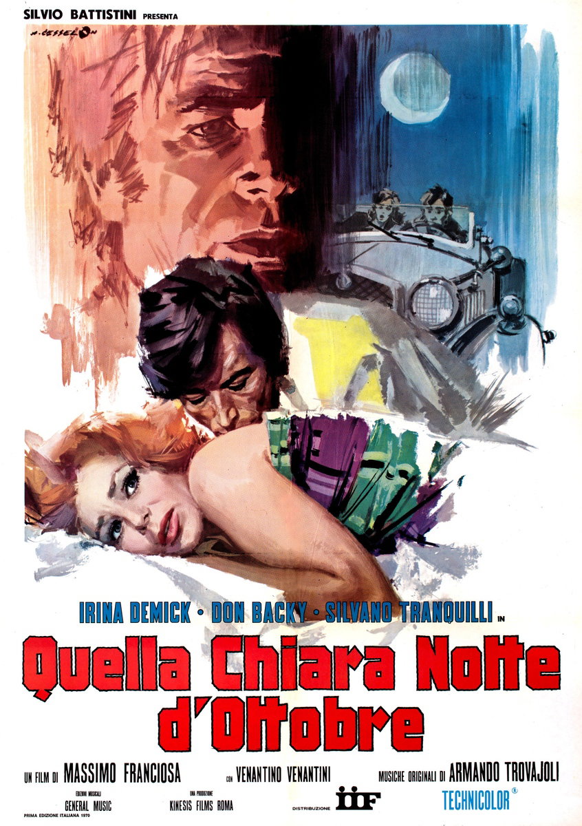 Poster 2 for the film That Clear October Night (1970), painted by Angelo Cesselon