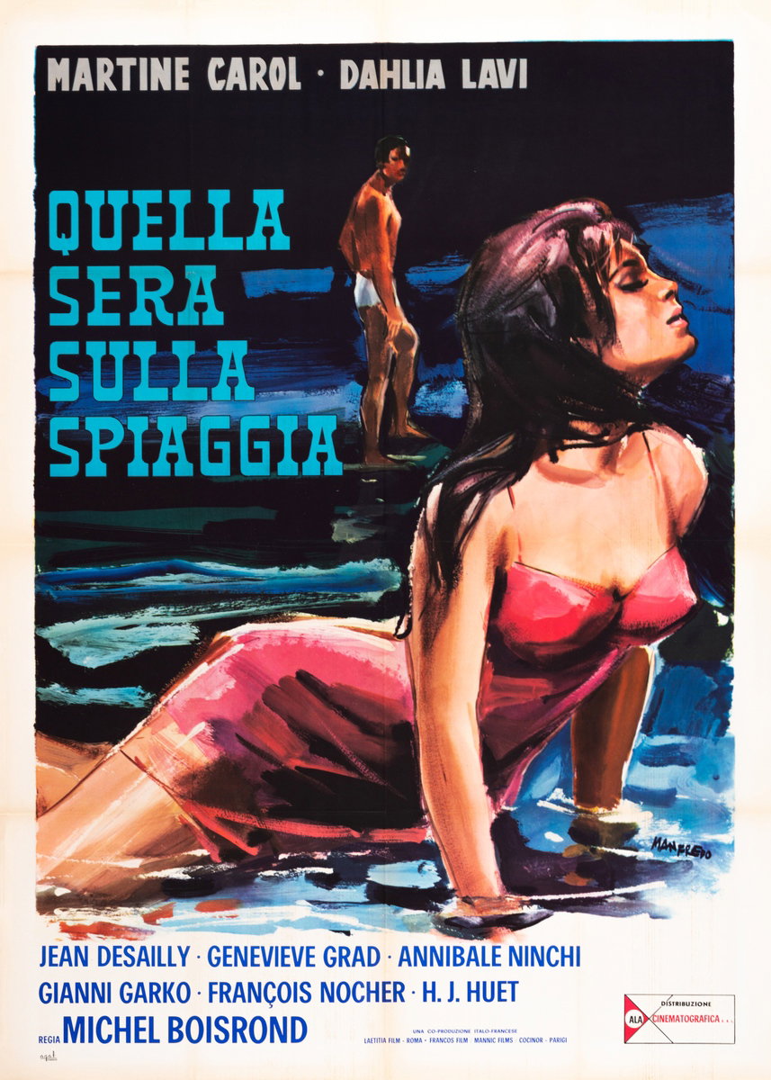 Manifesto 2 per il film Quella sera sulla spiaggia (1961), dipinto da Acerbo Manfredo
