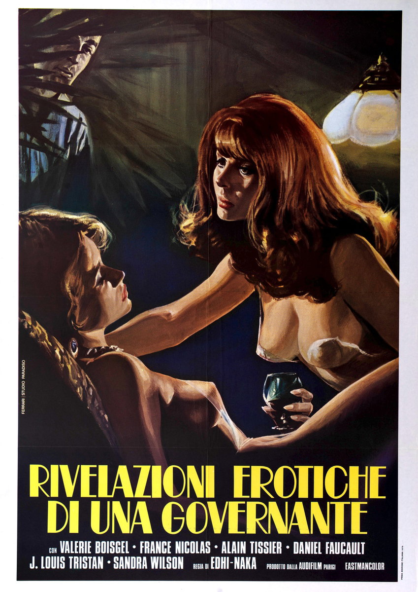 Manifesto 2 per il film Rivelazioni erotiche di una governante (1974), dipinto da Ferrari | Studio Paradiso