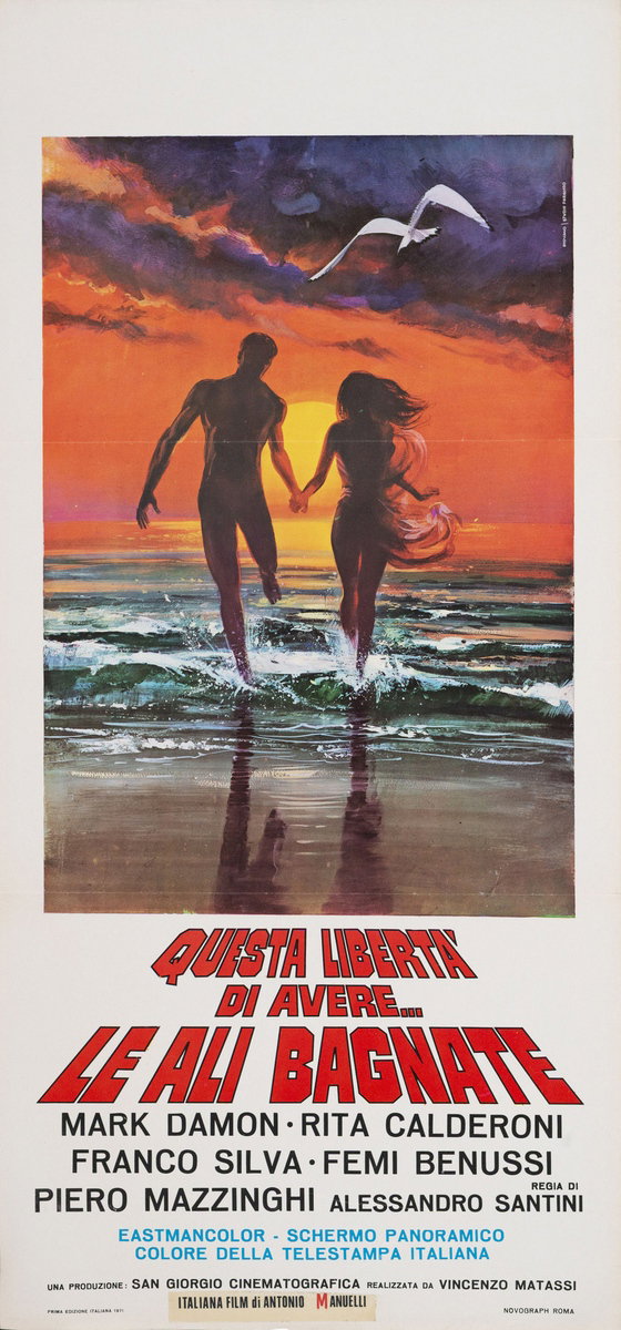 Locandina 2 for the film This Freedom to Have... Wet Wings (1971), painted by Mario Piovano