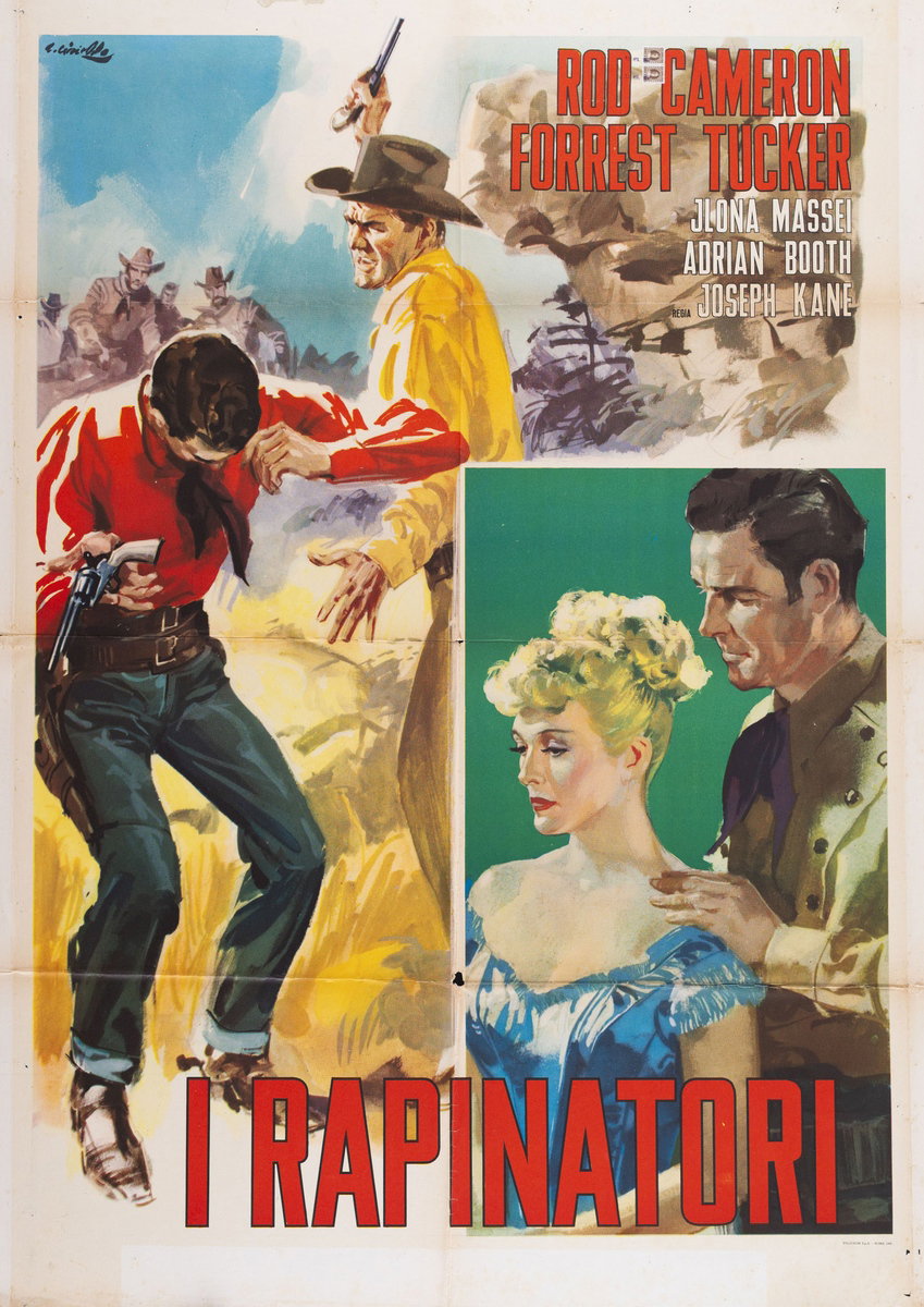Manifesto 3 per il film I Rapinatori (1948), dipinto da Averardo Ciriello