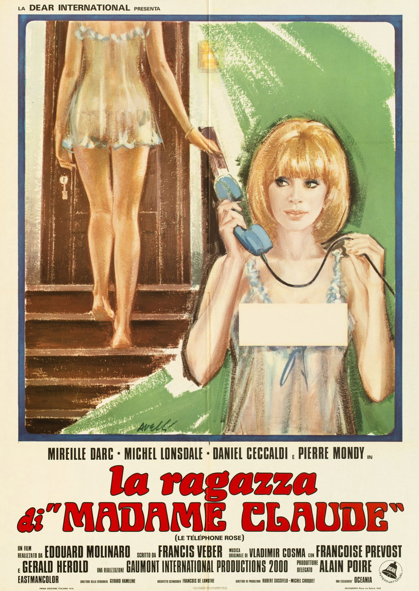 Poster 2 for the film The Pink Telephone (1975), painted by Agatino Avelli