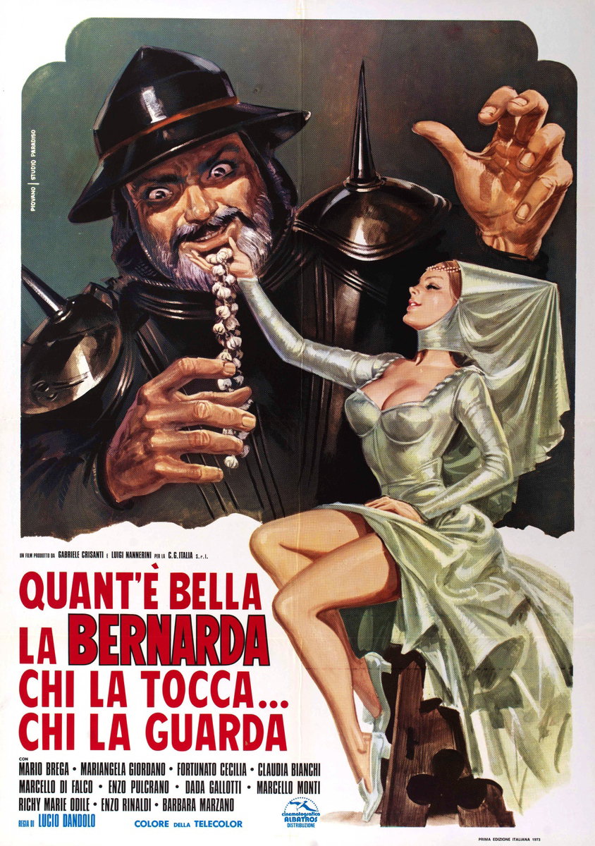 Manifesto 2 per il film Quant'è bella la Bernarda, tutta nera, tutta calda (1975), dipinto da Mario Piovano