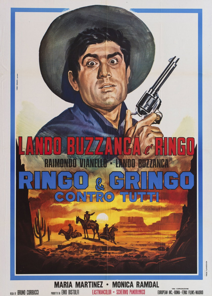 Poster 2 for the film Ringo and Gringo Against All (1966), painted by Mario Piovano