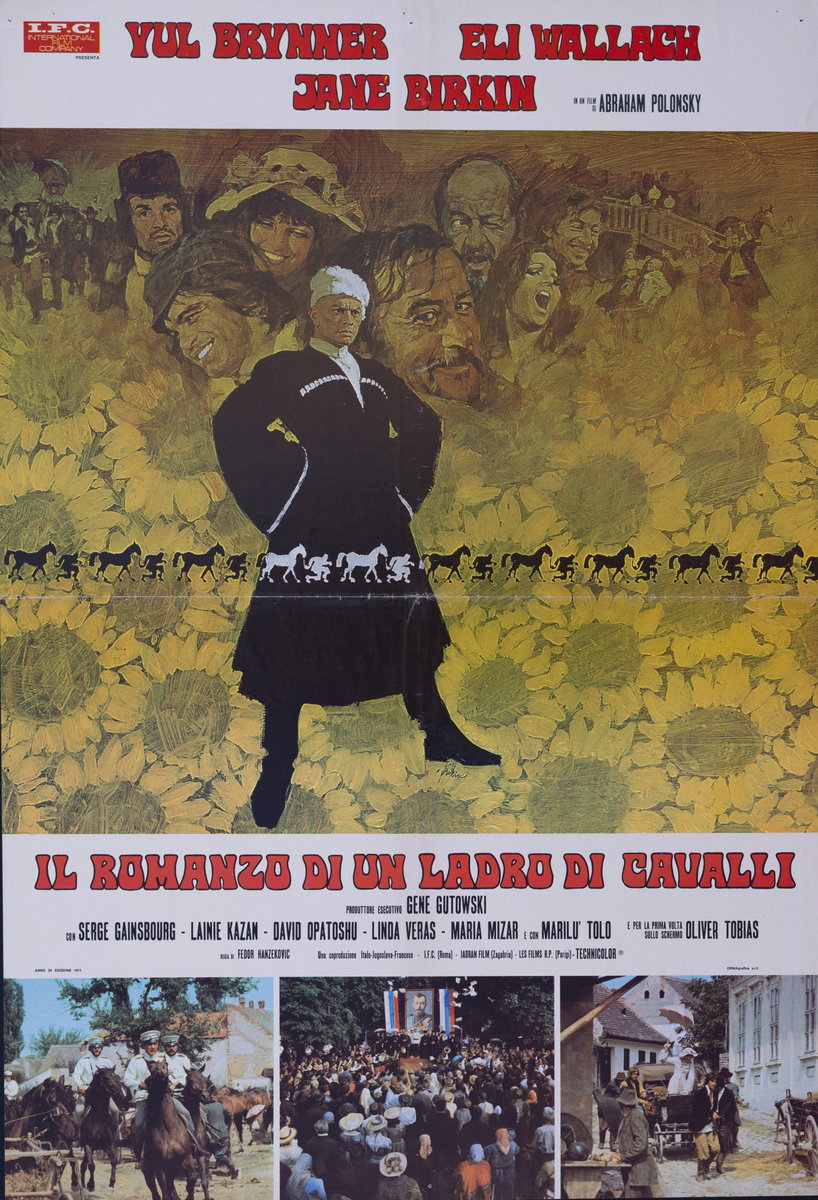 Manifesto 3 per il film Il romanzo di un ladro di cavalli (1971), dipinto da Arnaldo Putzu