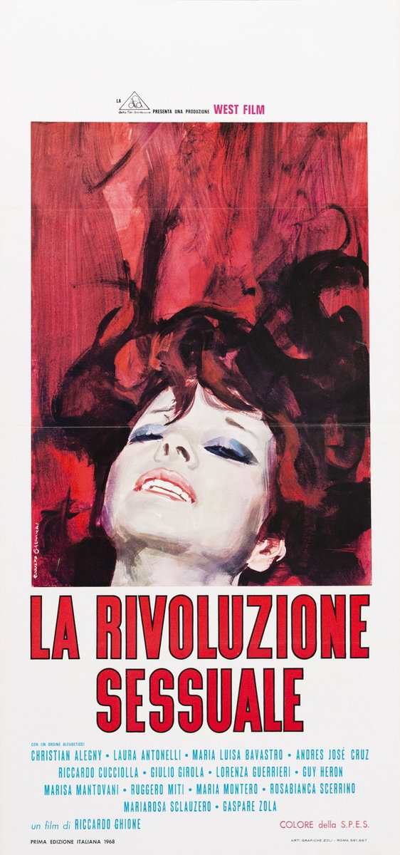 Locandina 2 per il film La rivoluzione sessuale (1968), dipinto da Rodolfo Gasparri
