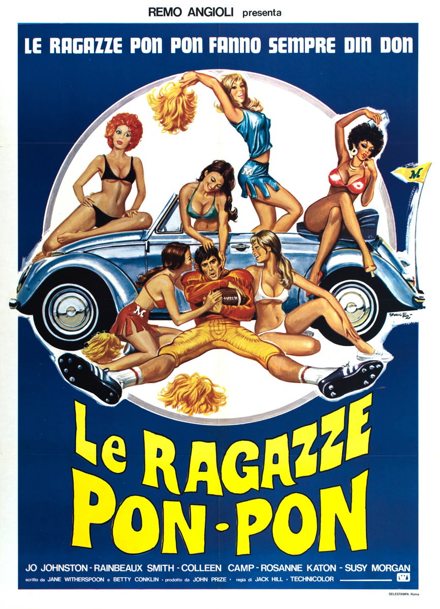Poster 2 for the film The Swinging Cheerleaders (1974), painted by Studio E2 (Sciotti-Tarantelli)