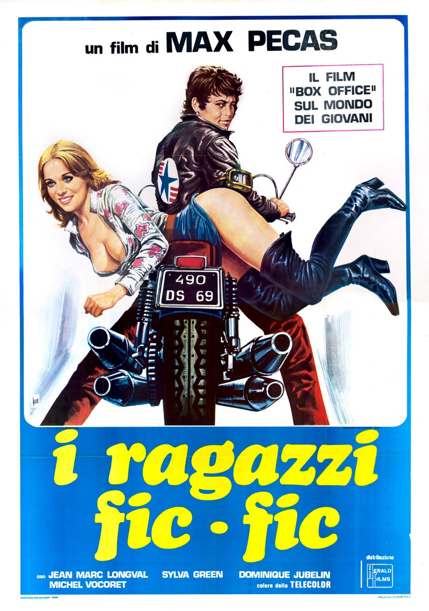 Manifesto 2 per il film I ragazzi fic fic (1977), dipinto da Giovanni Alessandri (Aller)