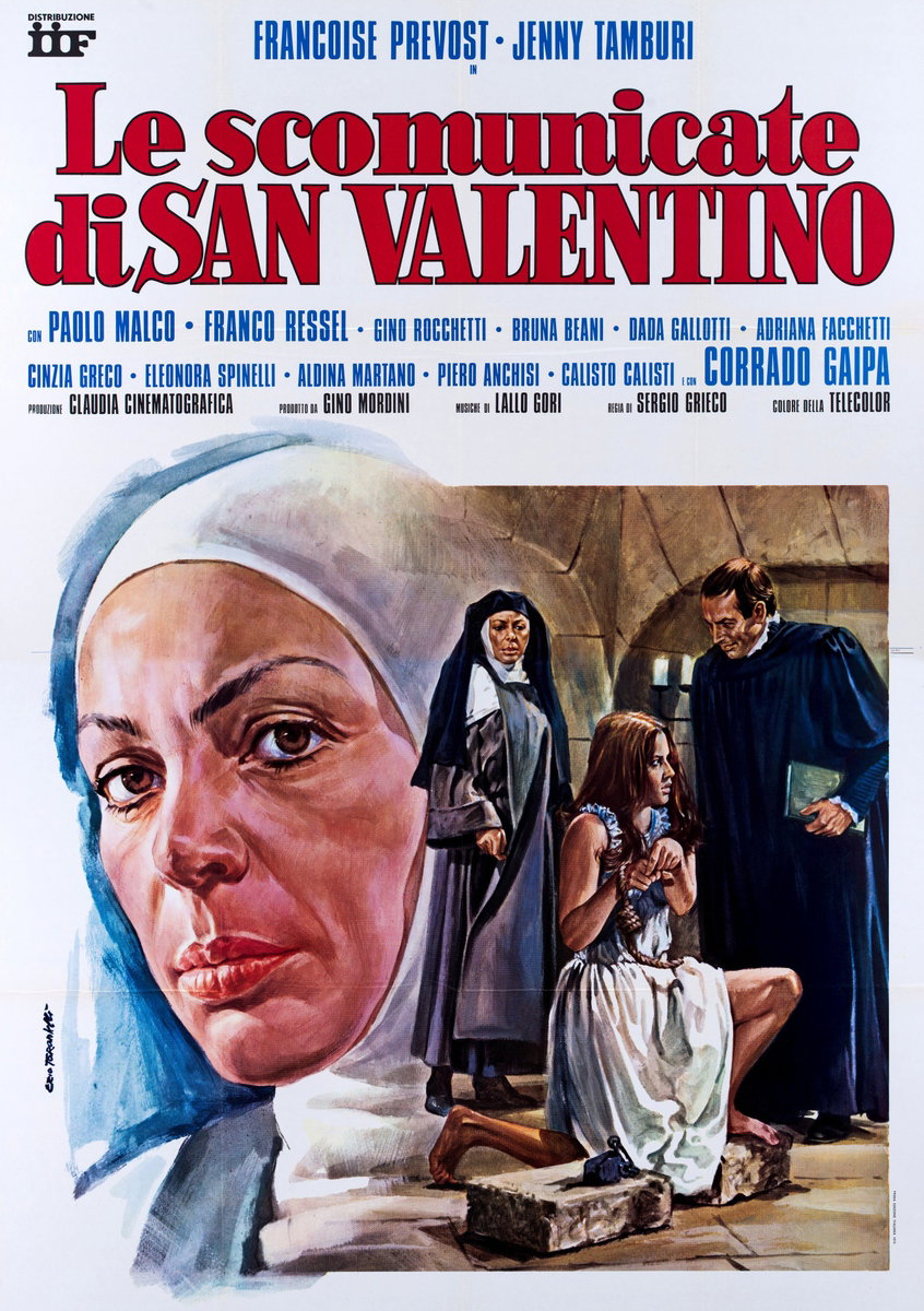 Manifesto 2 per il film Le scomunicate di San Valentino (1974), dipinto da Ezio Tarantelli