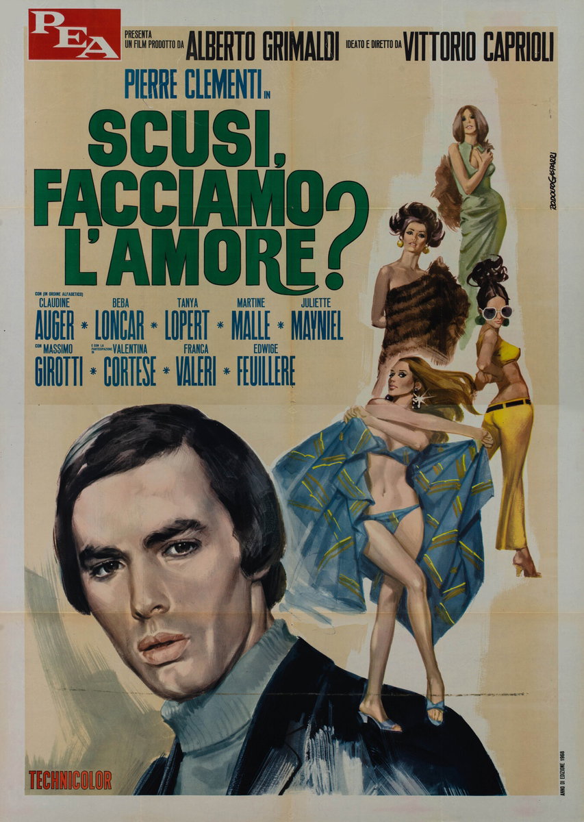 Poster 2 for the film Listen, Let's Make Love (1968), painted by Rodolfo Gasparri