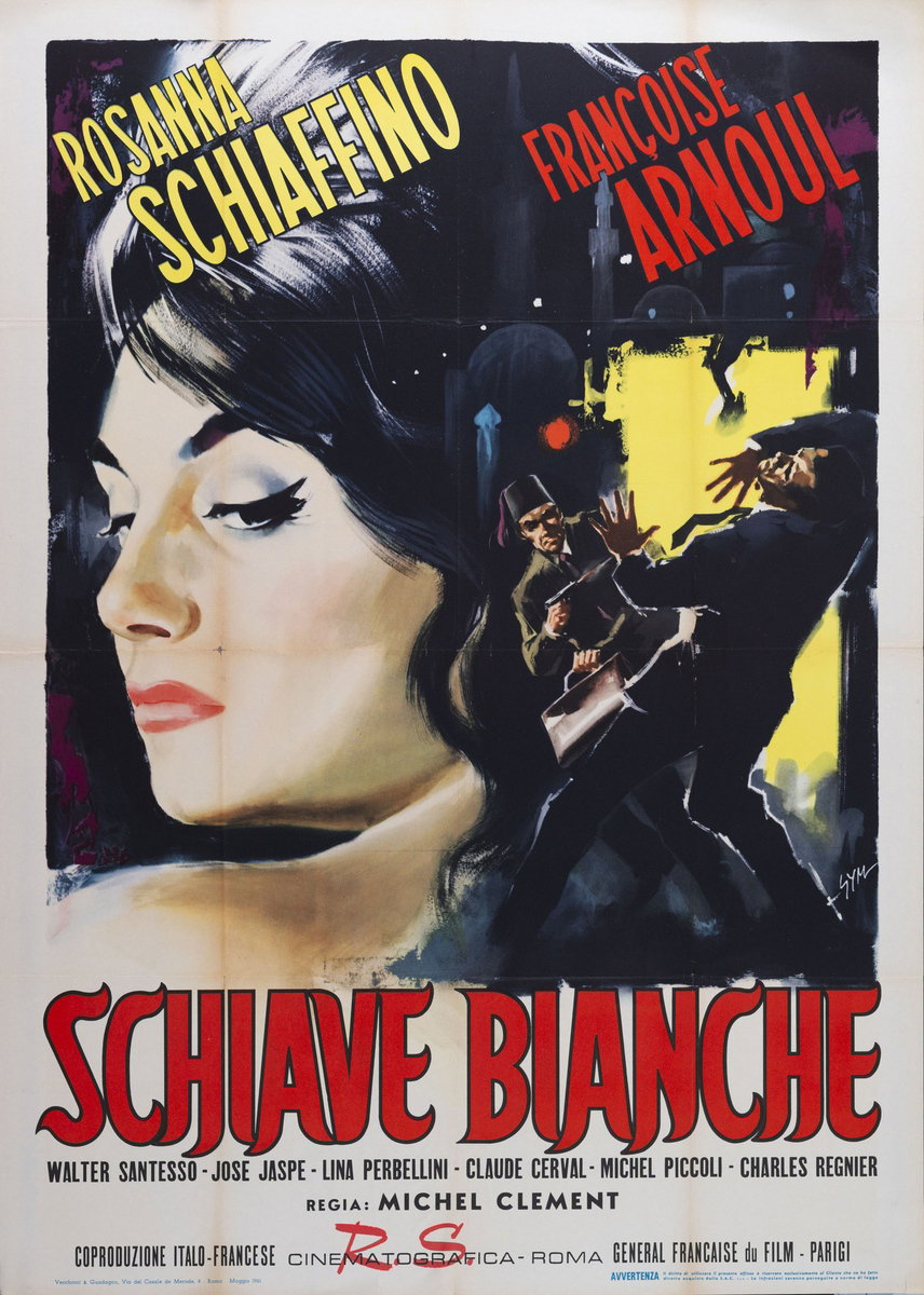 Manifesto 2 per il film Schiave bianche (1960), dipinto da Sandro Simeoni (Symeoni)