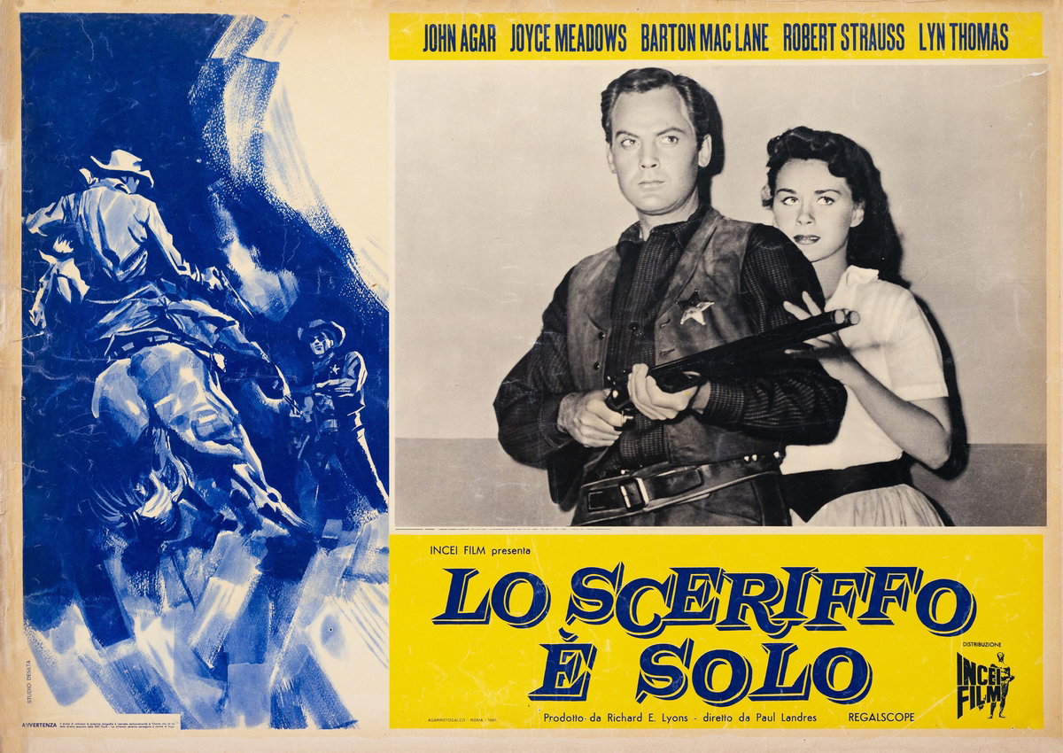 Fotobusta 2 per il film Lo sceriffo é solo (1961), dipinto da Enrico De Seta
