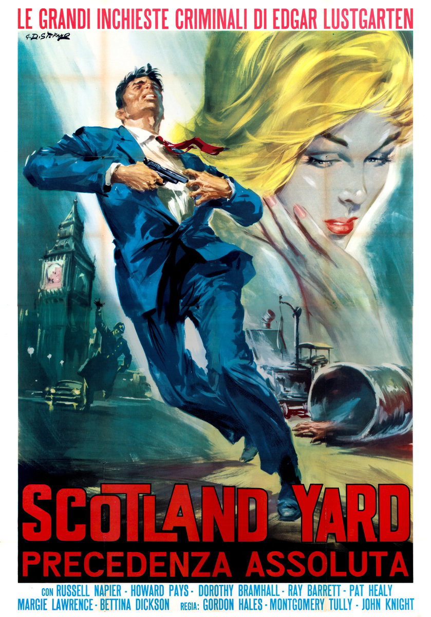 Manifesto 2 per il film Scotland Yard (1966), dipinto da Giovanni Di Stefano