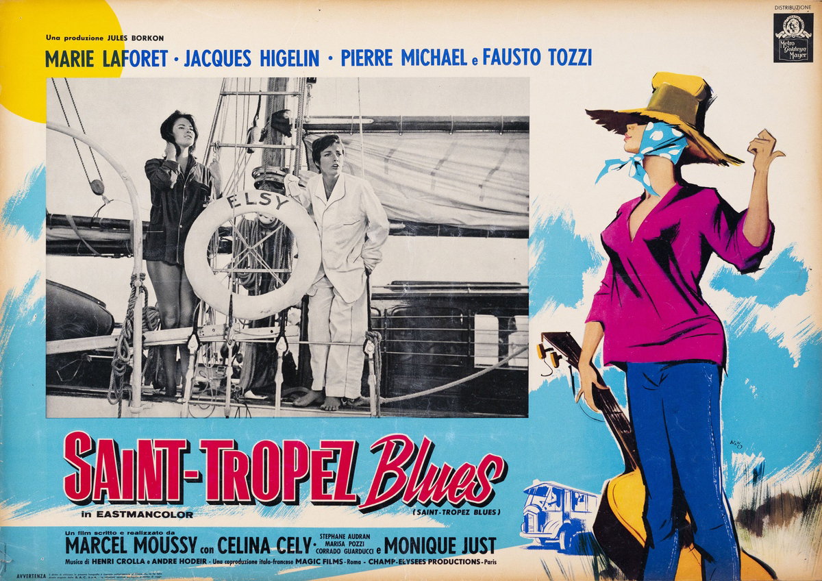 Fotobusta 7 per il film Saint-Tropez Blues (1961), dipinto da Silvano Campeggi (Nano)