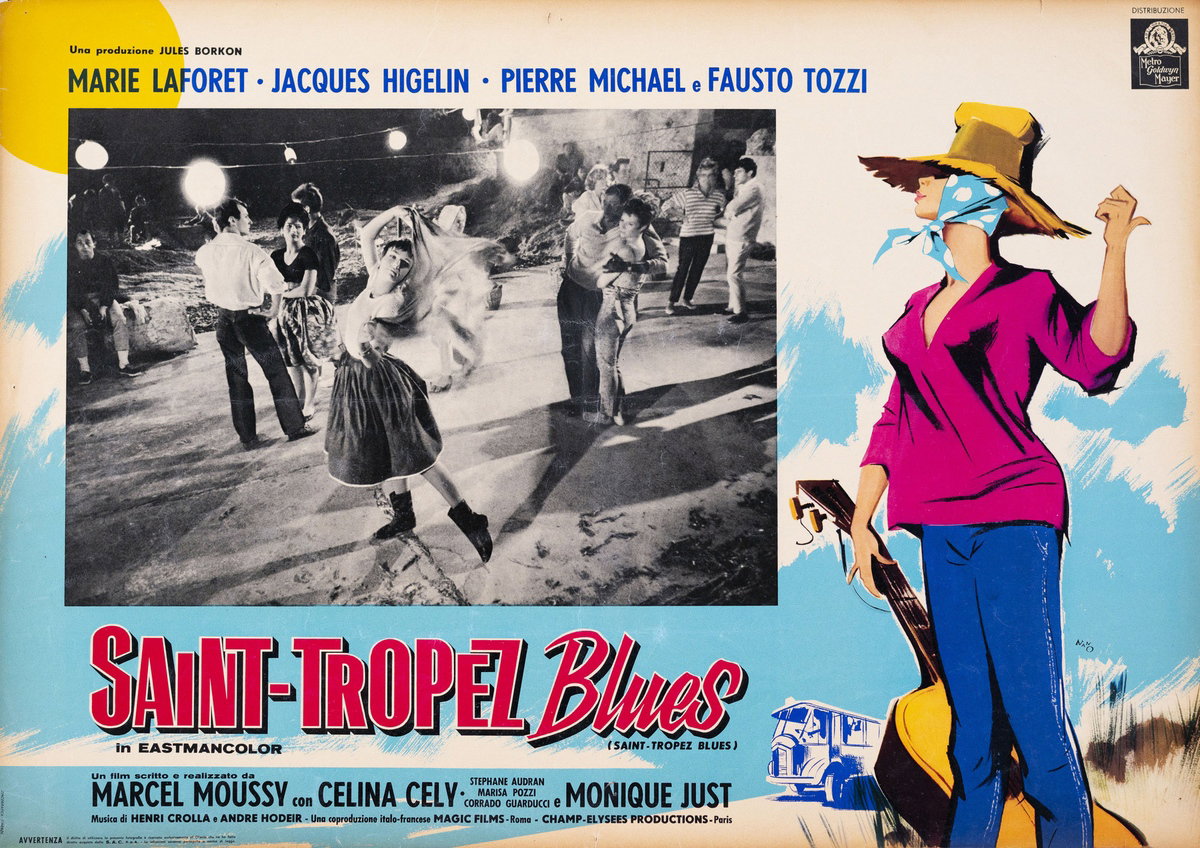Fotobusta 9 per il film Saint-Tropez Blues (1961), dipinto da Silvano Campeggi (Nano)