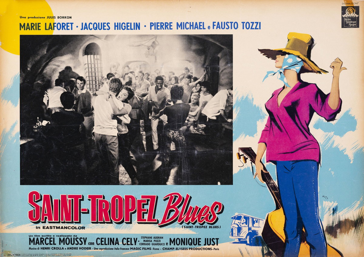 Fotobusta 5 per il film Saint-Tropez Blues (1961), dipinto da Silvano Campeggi (Nano)