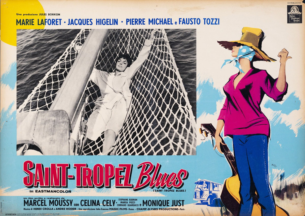 Fotobusta 2 per il film Saint-Tropez Blues (1961), dipinto da Silvano Campeggi (Nano)