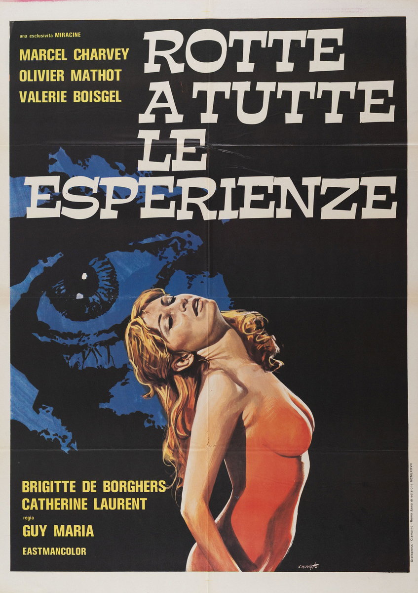 Manifesto 2 per il film Rotte a tutte le esperienze (1974), dipinto da Luciano Crovato