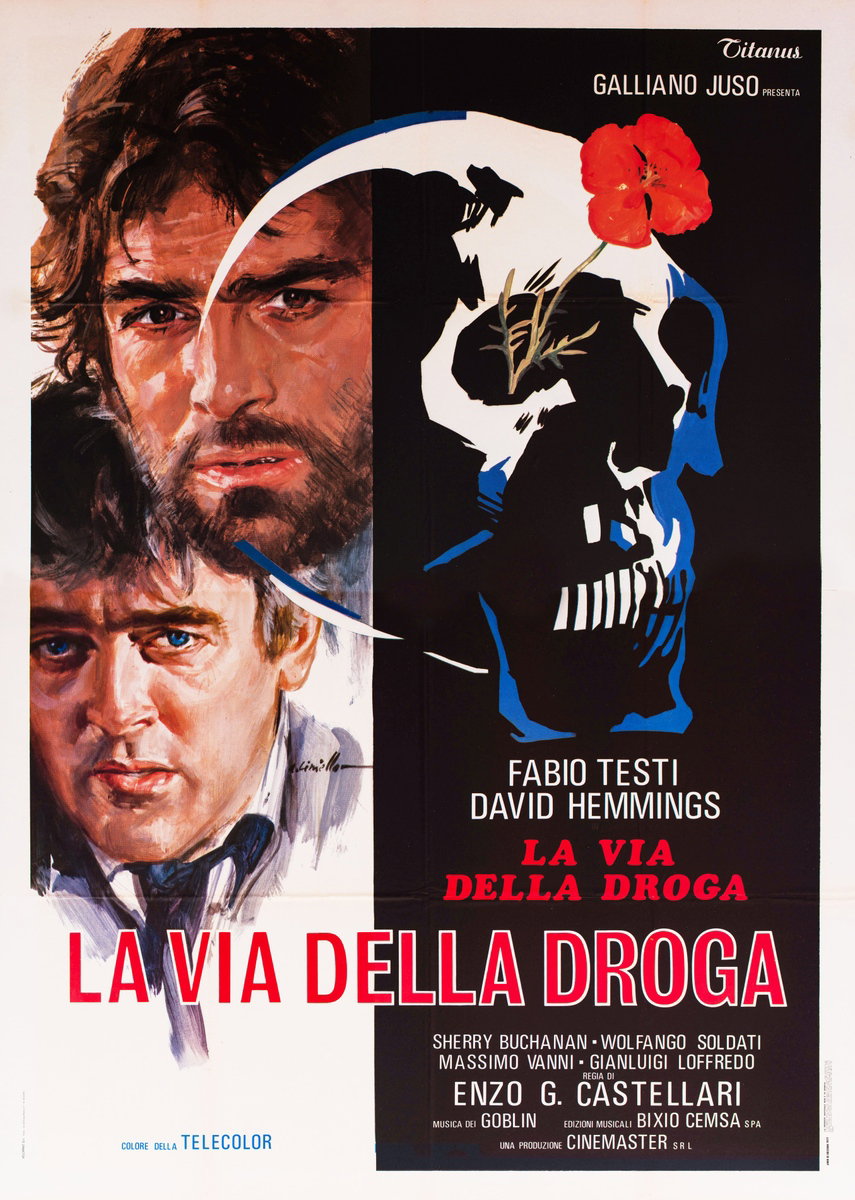 Manifesto 2 per il film La via della droga (1977), dipinto da Averardo Ciriello