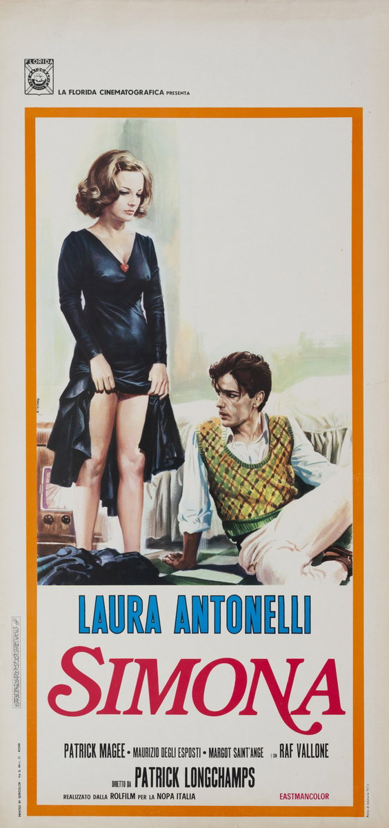 Locandina 2 per il film Simona (1974), dipinto da Renato Casaro (Renè)