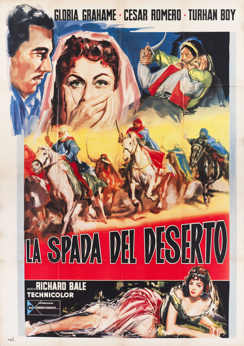 Manifesto 2 per il film La spada del deserto (1953)