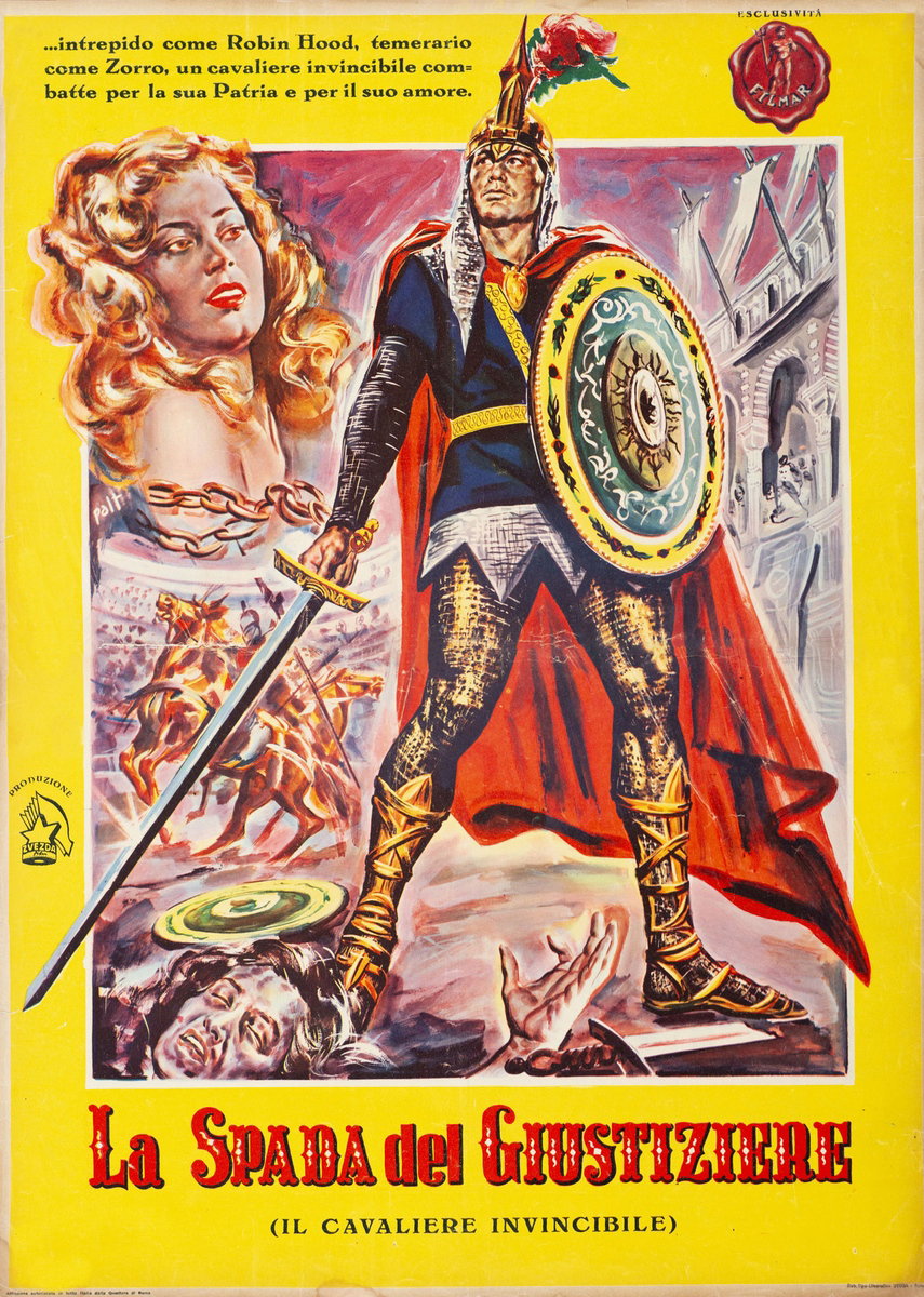 Fotobusta 2 per il film La spada del giustiziere (Il cavaliere invincibile) (1950)
