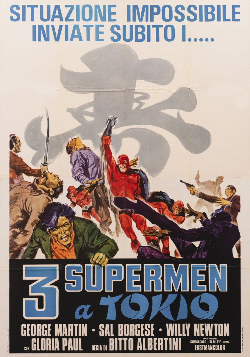Manifesto 2 per il film 3 supermen a Tokio (1971)