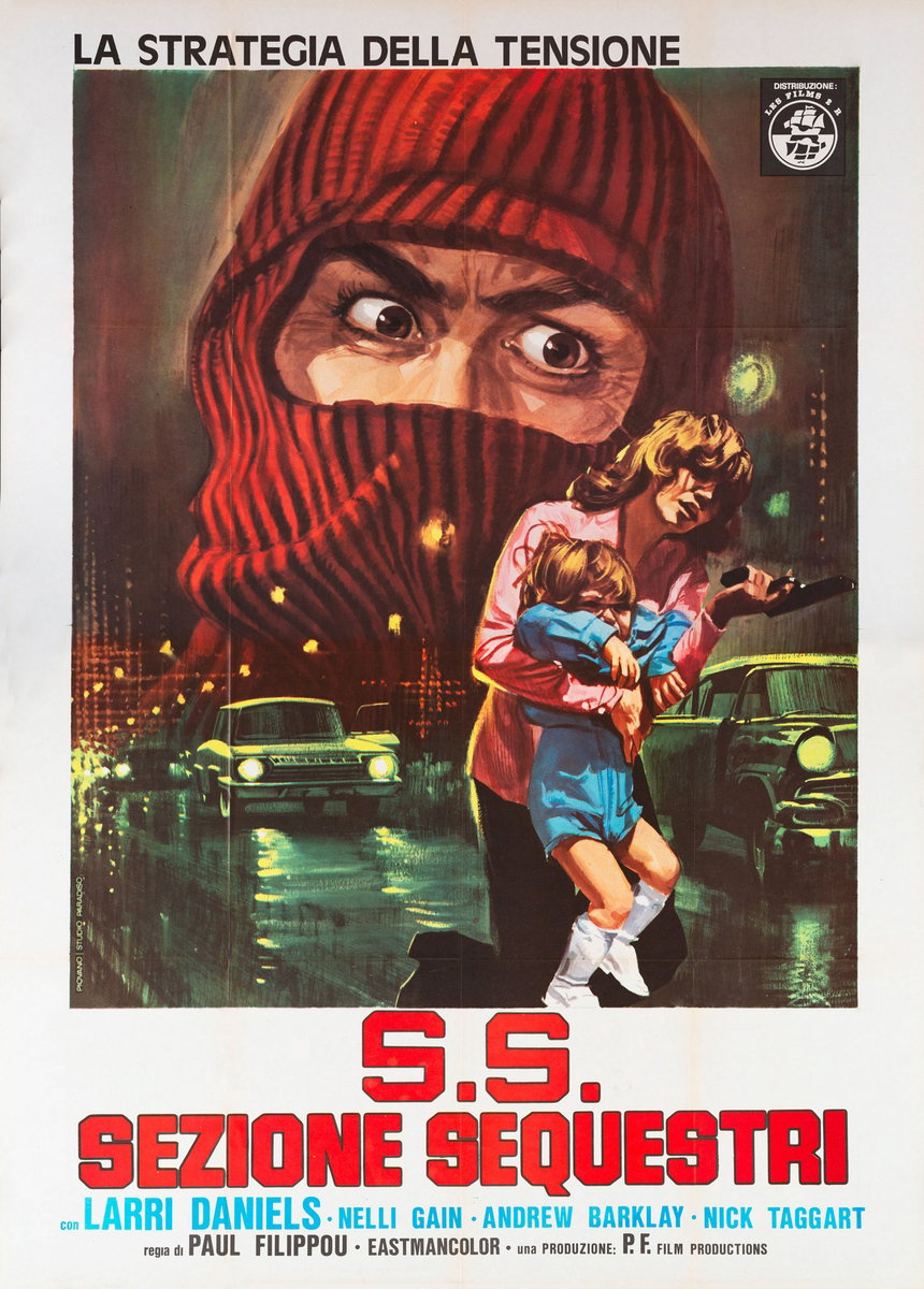 Poster 2 for the film S.S. sezione sequestri (1974), painted by Mario Piovano