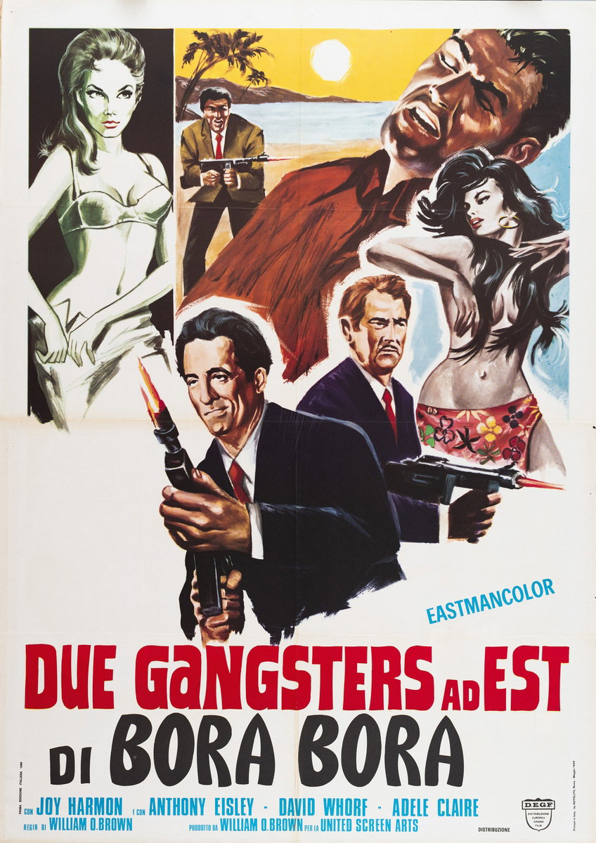 Manifesto 2 per il film Due gangsters ad Est di Bora Bora (1968)