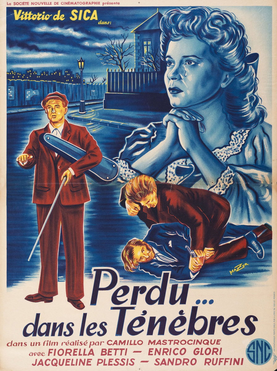 Fotobusta 2 per il film Sperduti nel buio (1947), dipinto da Mazzurra