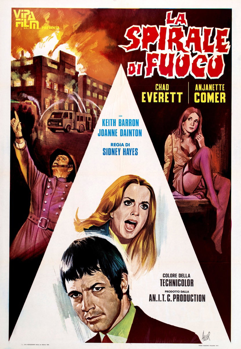 Manifesto 2 per il film Spirale di fuoco (1971), dipinto da Giovanni Alessandri (Aller)