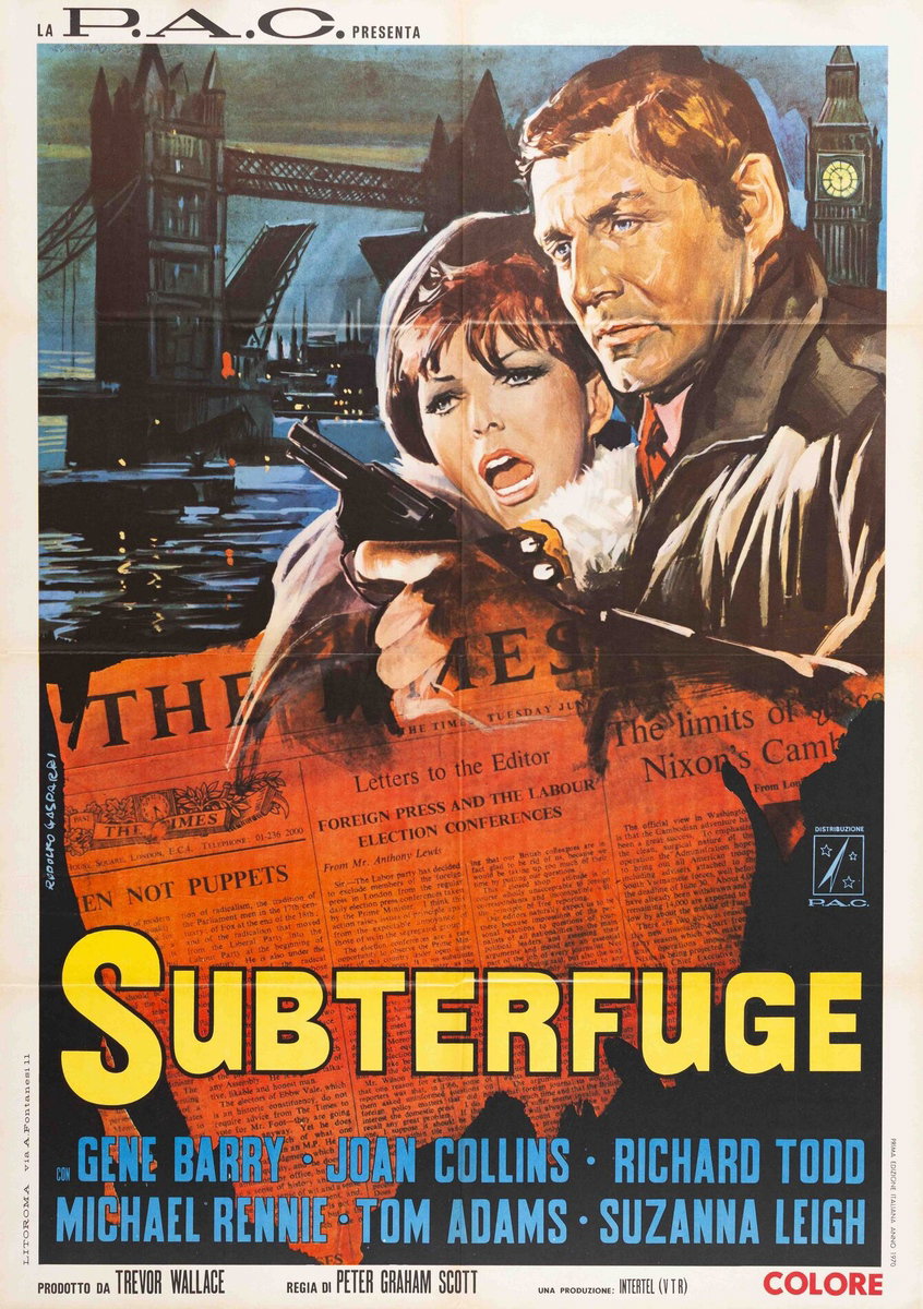 Manifesto 2 per il film Subterfuge (1972), dipinto da Rodolfo Gasparri