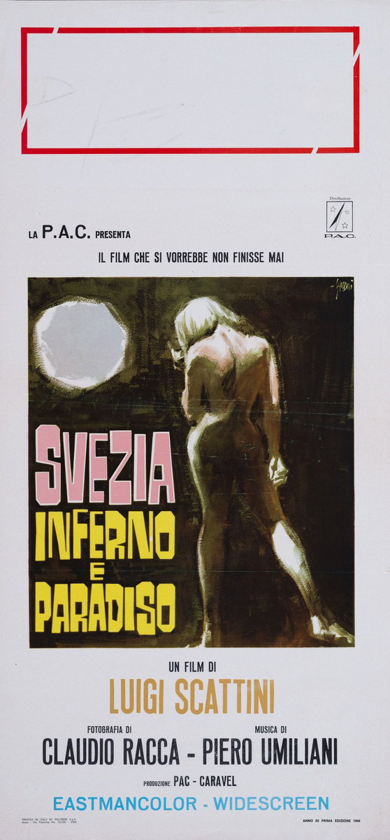 Locandina 2 per il film Svezia, inferno e paradiso (1968), dipinto da Sandro Simeoni (Symeoni)