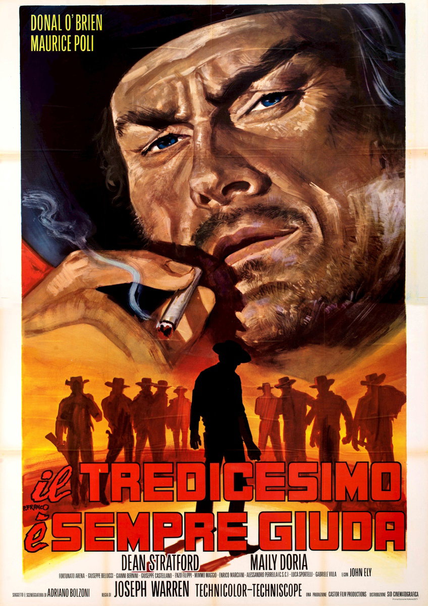 Manifesto 2 per il film Il tredicesimo è sempre Giuda (1972), dipinto da Franco Picchioni