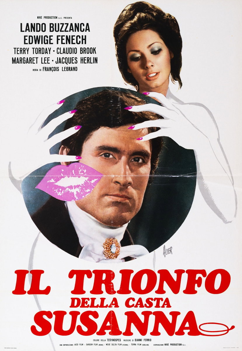 Manifesto 2 per il film Il trionfo della casta Susanna (1969), dipinto da Giovanni Alessandri (Aller)