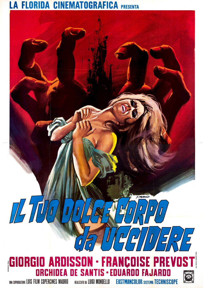 Manifesto 2 per il film Il tuo dolce corpo da uccidere (1970), dipinto da Franco Picchioni