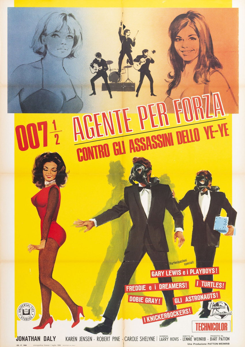 Manifesto 2 per il film 007 1/2 agente per forza contro gli assassini dello yè yè (1966)
