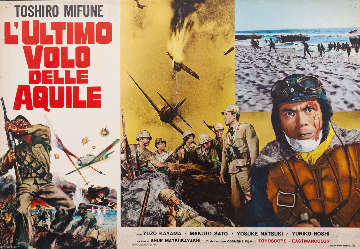 Fotobusta 14 per il film L'ultimo volo delle aquile (1963), dipinto da Ezio Tarantelli