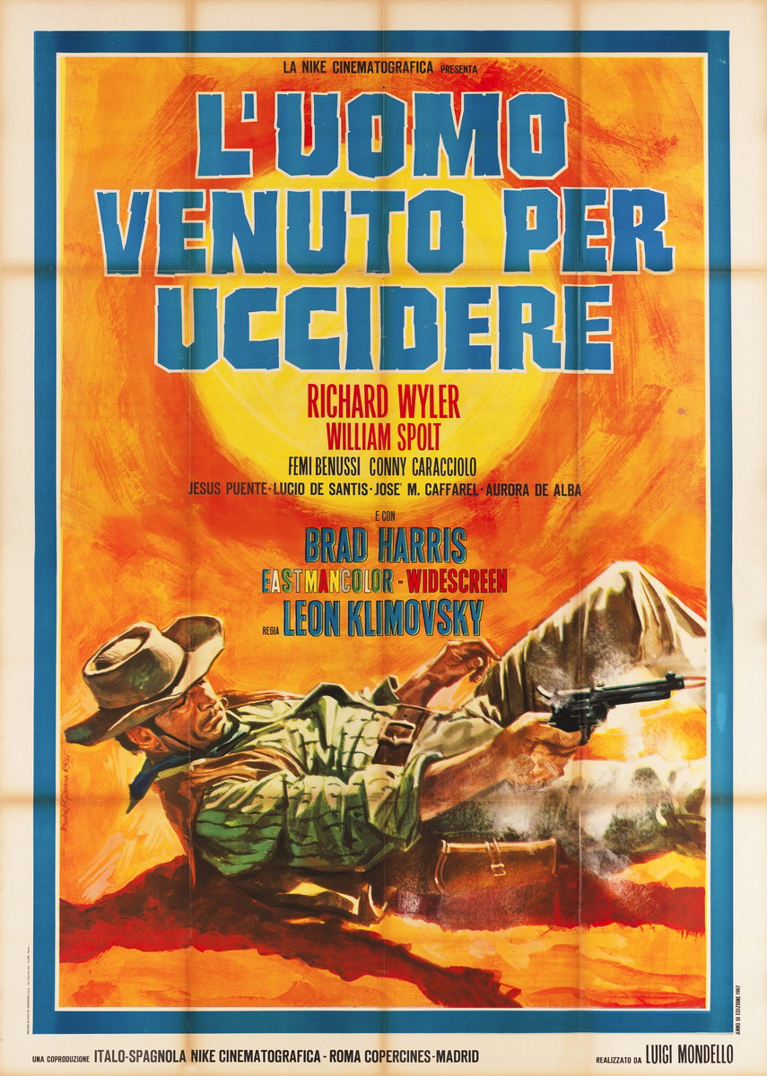 Manifesto 2 per il film Un uomo venuto per uccidere (1967), dipinto da Rodolfo Gasparri