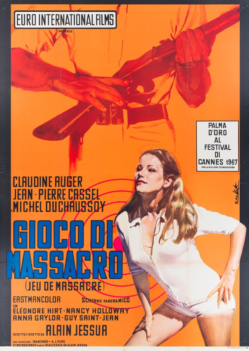 Manifesto 2 per il film Gioco di massacro (1967), dipinto da Lorenzo Nistri (Enzo)