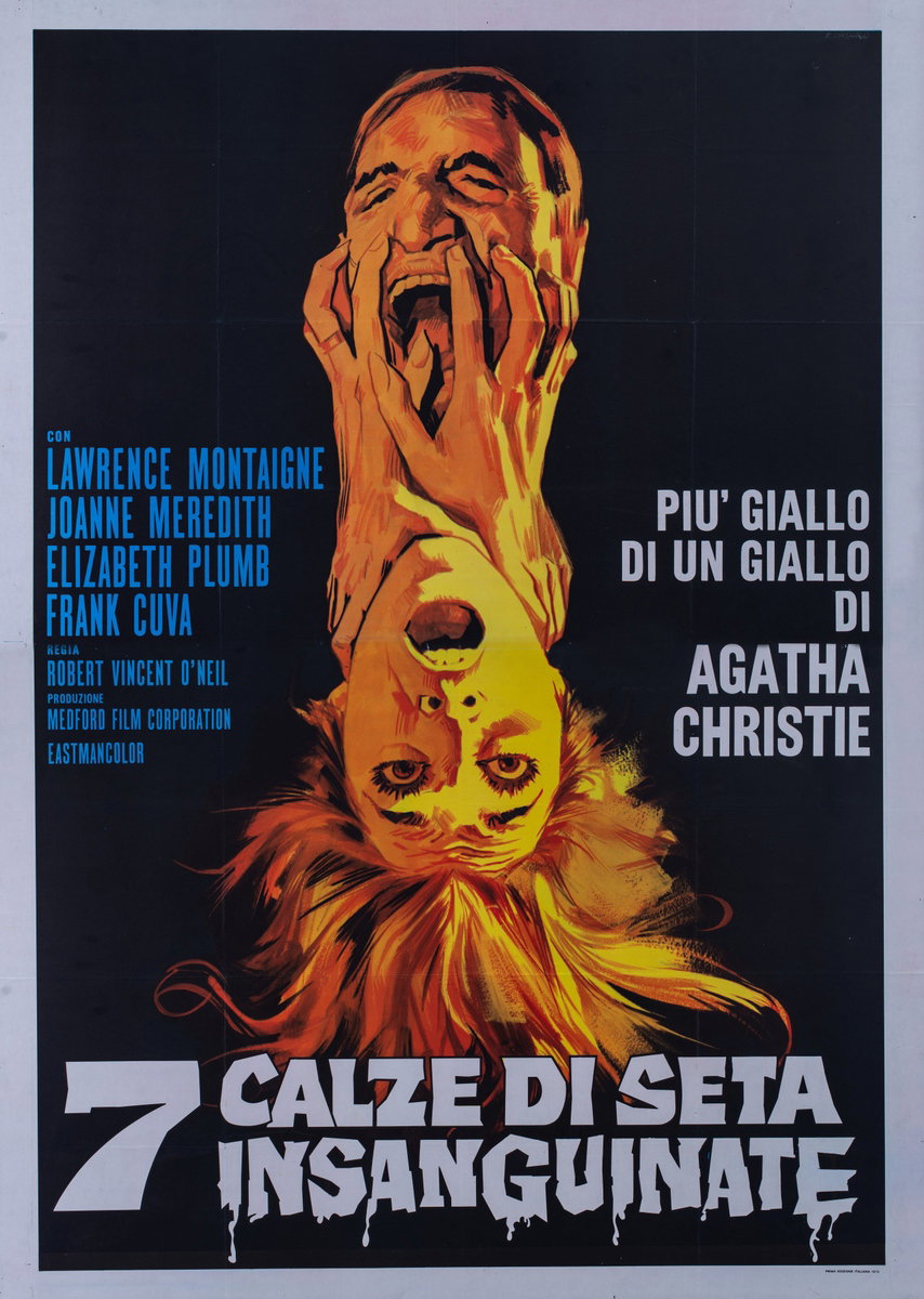 Manifesto 2 per il film 7 calze di seta insanguinate (1970), dipinto da Renato Casaro (Renè)