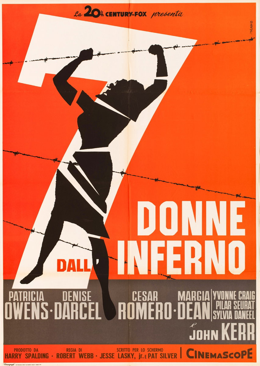 Poster 2 for the film Seven Women from Hell (1961), painted by Dante Manno