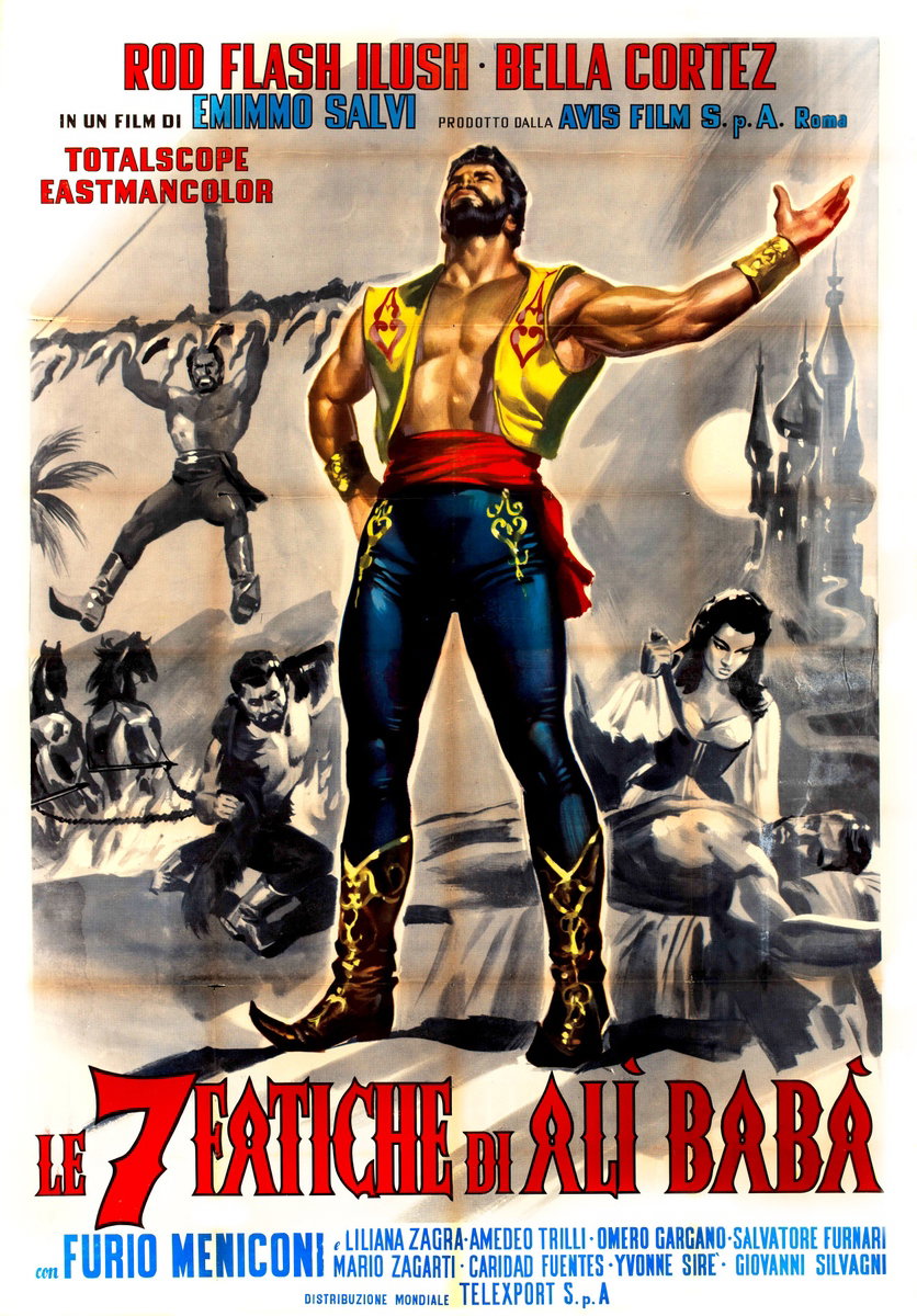 Manifesto 2 per il film Le 7 fatiche di Alì Babà (1962)