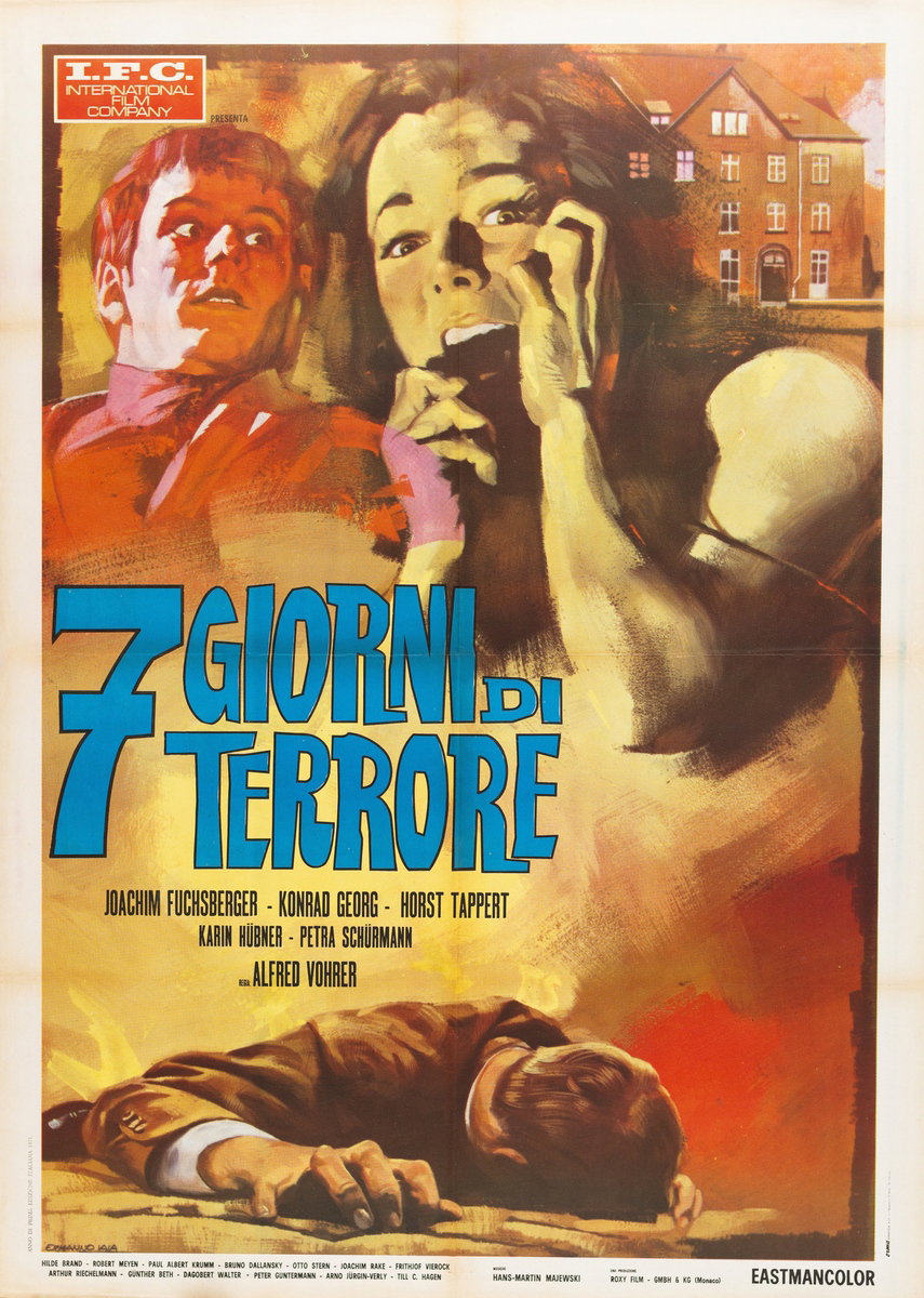 Manifesto 2 per il film 7 giorni di terrore (1969), dipinto da Piero Ermanno Iaia