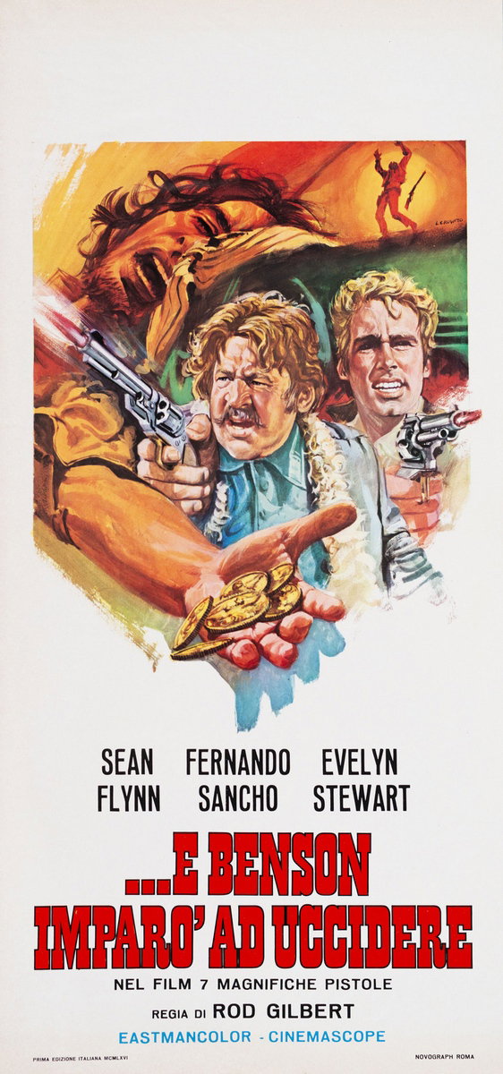 Locandina 2 per il film 7 magnifiche pistole (1966), dipinto da Luciano Crovato