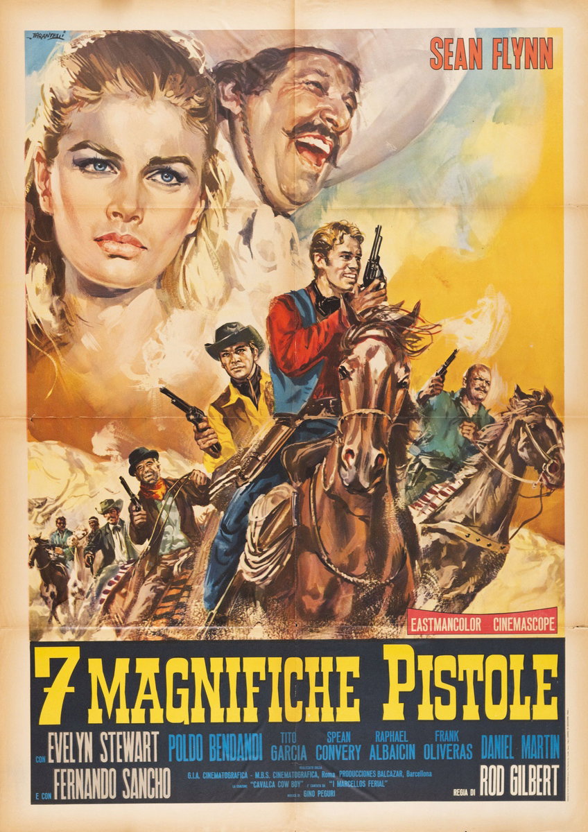 Poster 3 for the film Seven Guns for Timothy (1966), painted by Ezio Tarantelli