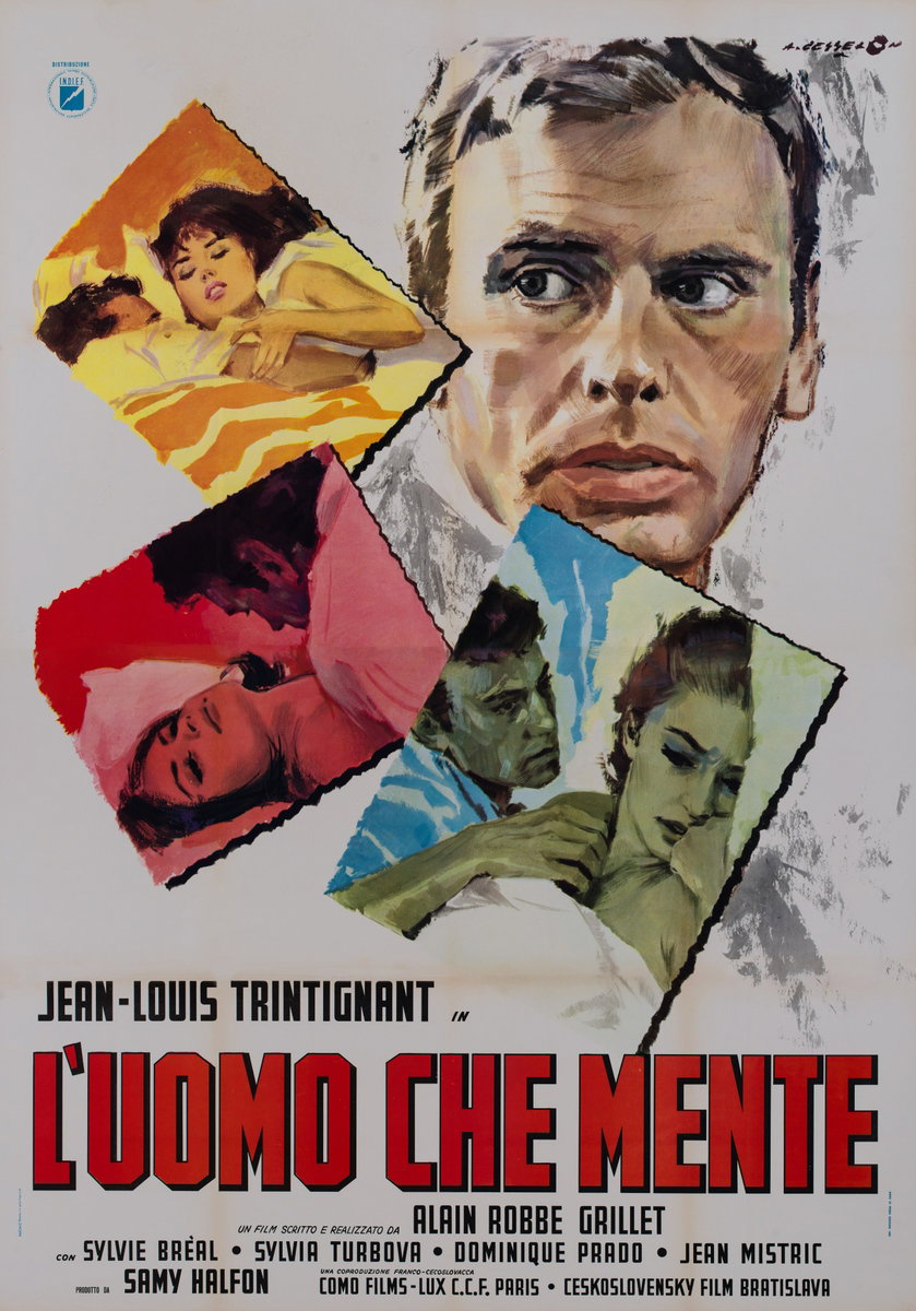 Manifesto 2 per il film L'uomo che mente (1968), dipinto da Angelo Cesselon