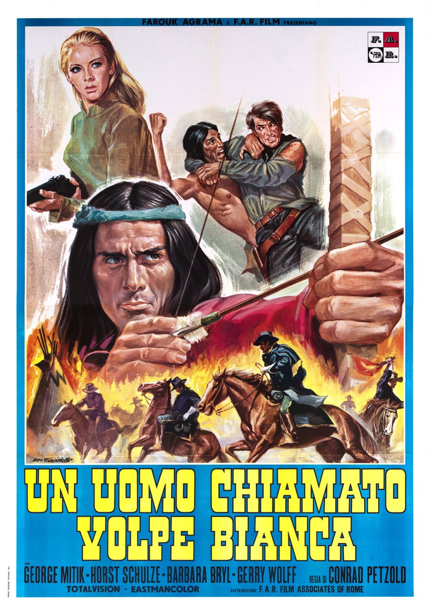 Poster 2 for the film White Wolves (1969), painted by Ezio Tarantelli