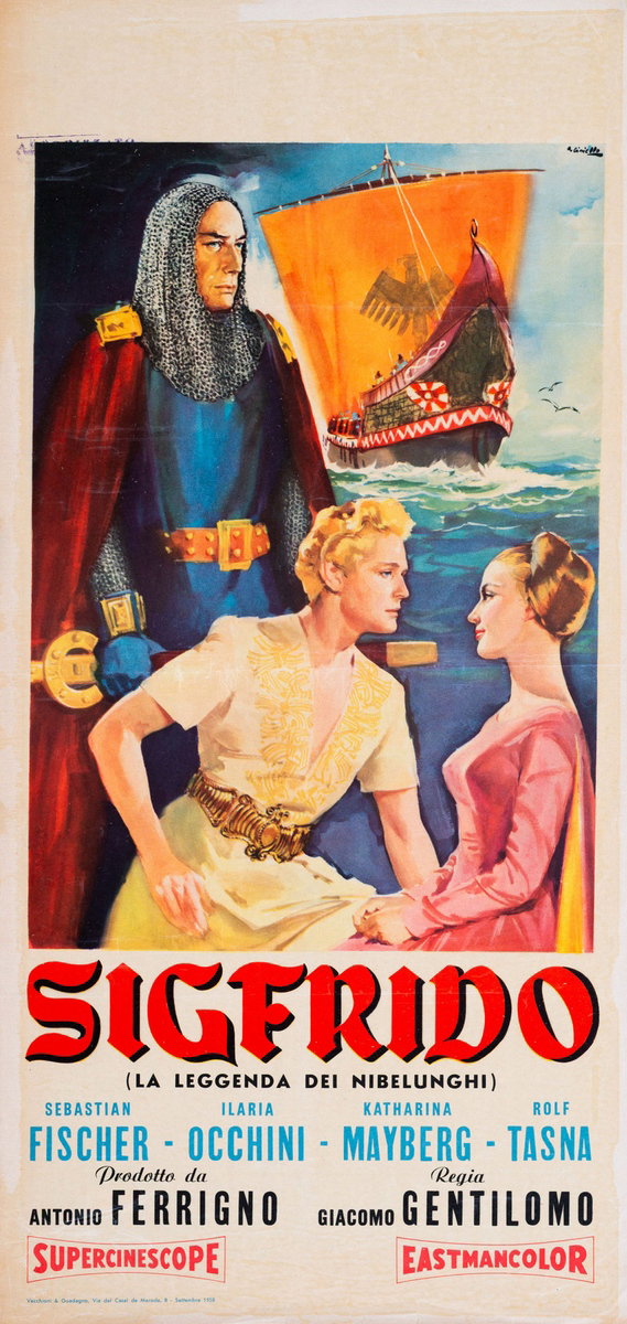 Locandina 2 per il film Sigfrido (1958), dipinto da Averardo Ciriello