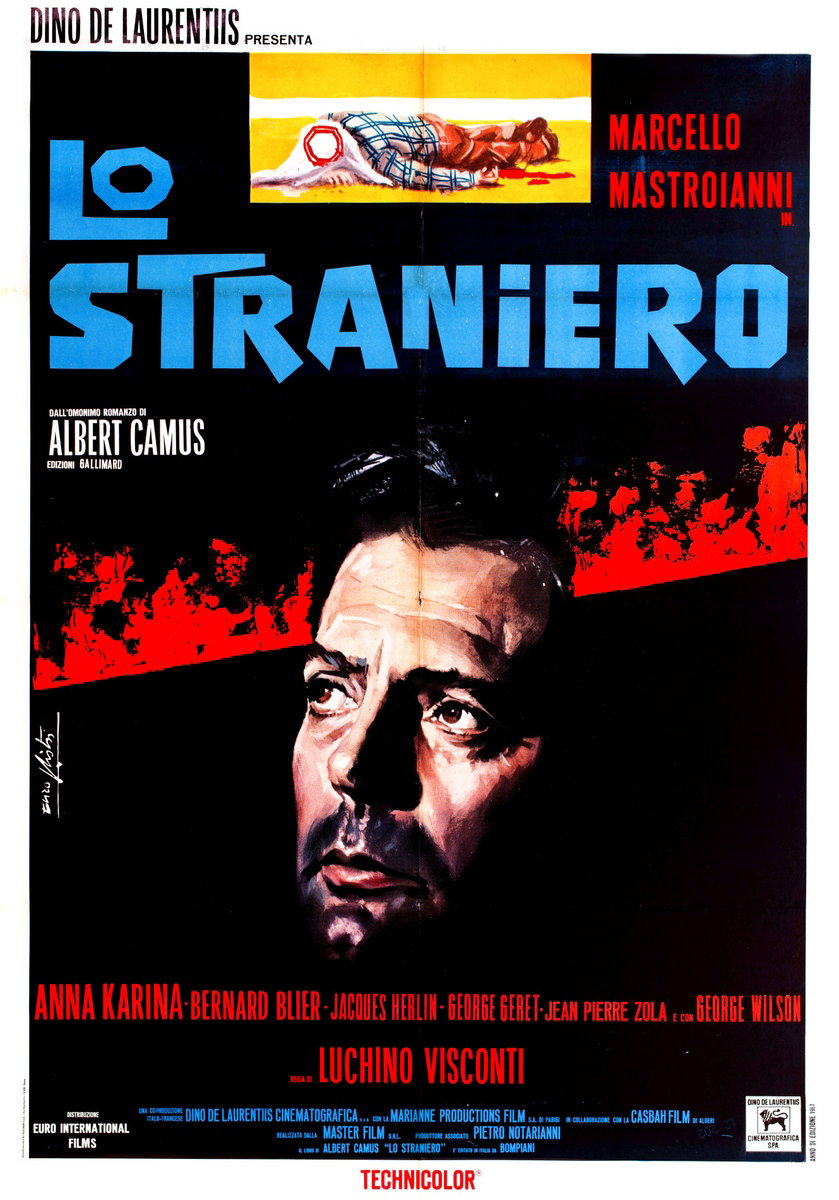Manifesto 2 per il film Lo straniero (1967), dipinto da Lorenzo Nistri (Enzo)